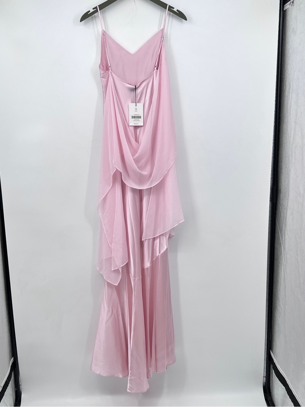 Tiffani Silk Dress CHERRY BLOSSOM 2 Elegant Pink Silk Evening Gown with Capelet - Picture 6 of 10